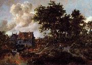 Meindert Hobbema A Watermill beside a Woody Lane oil painting on canvas